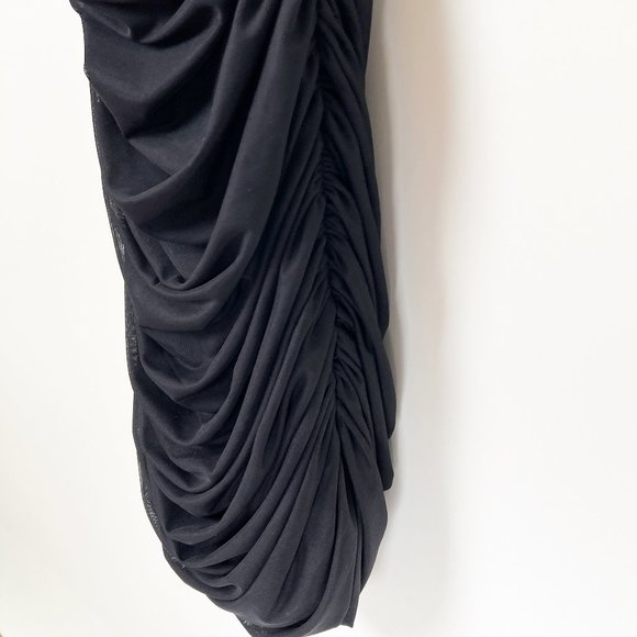 Aritzia Wilfred Winona Mini Slip Dress Sexy Sheer Mesh Draped Sleeveless Fun LBD - Picture 12 of 14